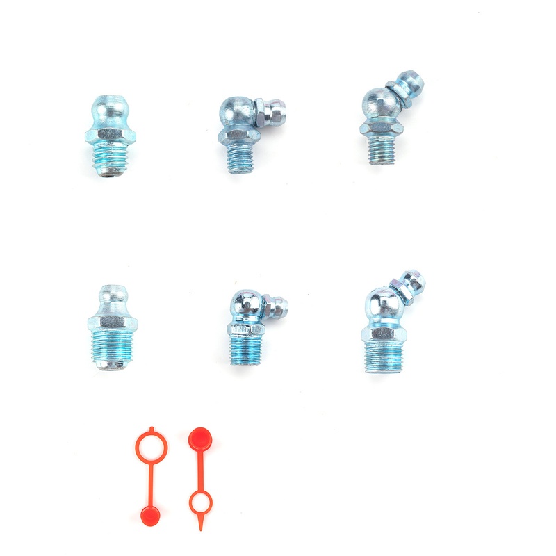 160盒装黄油嘴六角头弯配油嘴防尘油嘴型制铁油嘴英注直帽子型