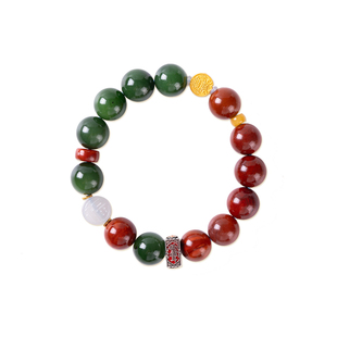 喜用神火木手串男女款道设计补五行木火补8字缺憾高端和田玉水晶