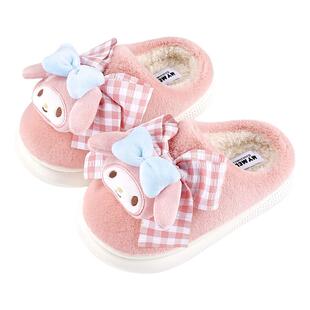 美乐蒂儿童棉拖鞋冬季女孩毛毛保暖家居秋冬可爱公主亲子女童拖鞋