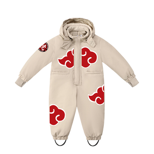 火影忍者晓组织周边连体儿童滑雪服女童男童夹棉保暖滑雪装备