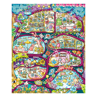 三脚喵18.0美梦岛之旅+19.0森林秘屋造景贴纸特油格子间微缩场景秘境小馆3D立体小屋贴画手帐diy手工玩具女孩