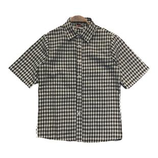 夏季港风磨毛黑格子短袖男潮牌潮流衬衫新款黑白衬衣男款潮ins