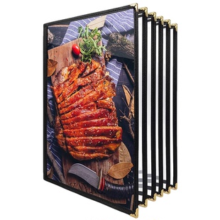 透明菜谱本菜单册子菜牌点菜夹外壳插页活页6酒店pvc酒水单点单套a4a5设计餐牌价格价目表订制展示牌定制制作