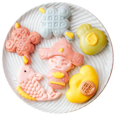 爱稞儿童卡通奶黄包馒头豆沙宝宝紫薯果蔬包早餐营养包子加热即食