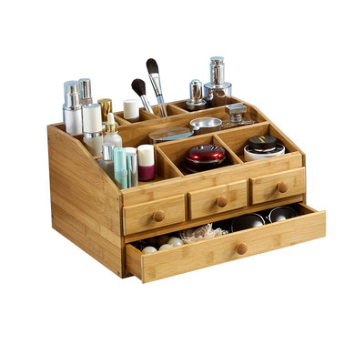 实木化妆品收纳盒超大容量抽屉式