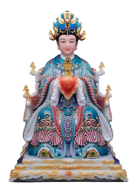 碧霞元君神像泰山奶奶像体汉白玉供奉家用眼光娘娘送子娘娘摆件