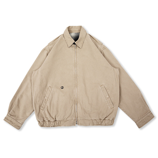 NOFAITH水洗复古双面穿哈灵顿夹克男秋冬日系翻领宽松休闲外套