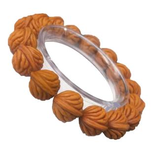 秦岭野生龙纹桃核手串小尺寸金豆高端文玩男女款手链