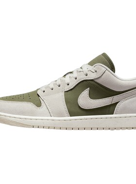 NIKE耐克男鞋AIR JORDAN 1 AJ1白绿低帮复古板鞋篮球鞋HV4089-201