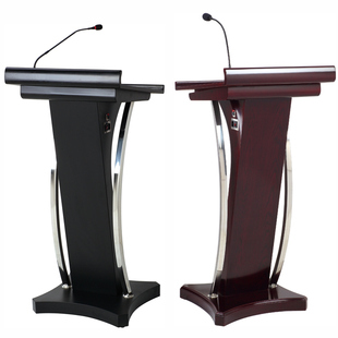 多媒体演讲台带喇叭话筒主席台会议主持台实木发言台升降讲桌教室
