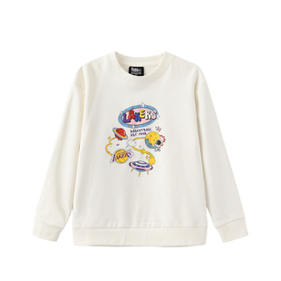 nbakids童装秋冬男女童休闲T恤长袖儿童卫衣球队印花K233TS805P