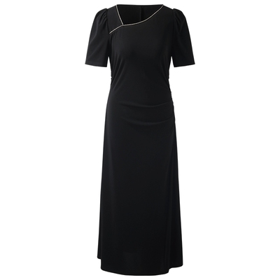 歌莉娅夏季绝美连衣裙气质小黑裙