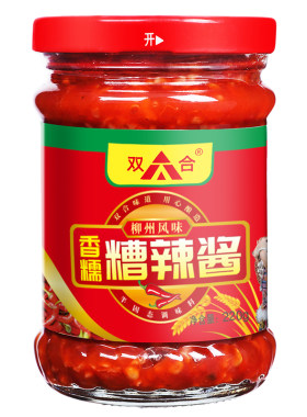 广西双合柳州糟辣酱220g瓶装酸甜辣椒酱凉拌拌面调料下饭酱家庭装
