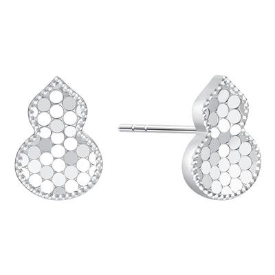 潮宏基铂雅葫芦福禄铂金耳钉