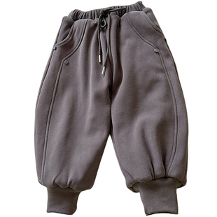 儿童加厚棉裤蚕丝棉一条过冬宝宝男女童保暖三层夹棉裤子外穿北方