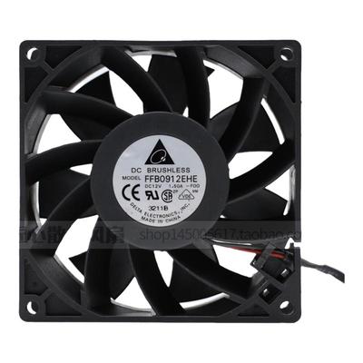 正品台达 FFB0912EHE 9038 12V 1.50A 9CM 暴力大风量双滚珠风扇