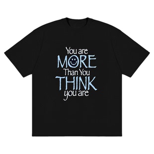 Talktokey(TTO) 拒绝内耗 美式重磅 黑白色纯棉宽松短袖T恤男女