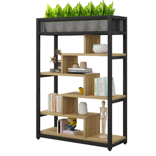 办公室铁艺隔断置物架屏风简约落地书柜玄关矮展示架绿植装饰花架