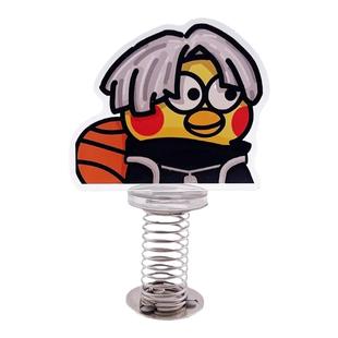 鸡你太美汽车摆件ikun坤坤弹簧摇摇乐小黑子恶搞蔡徐坤手办电动车