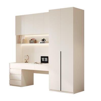 帕美迪衣柜连书桌一体奶油风实木