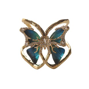 蝴蝶手镯中古vintage复古燕尾蝶蓝色蝴蝶小众开口复古鬼才设计师