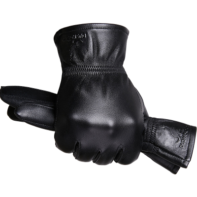 冬季骑行皮手套羊皮大码分指男士