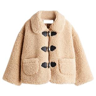 HM童装儿童女童外套冬季泰迪绒保暖翻领冬装1308768