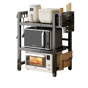 厨房微波炉置物架烤箱电饭煲台面多功能架子一体伸缩多层收纳支架