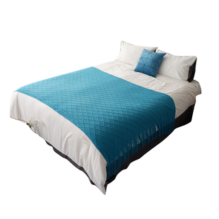 ins北欧美式样板房酒店民宿软装床尾毯沙发搭毯床搭巾空调毯绿色