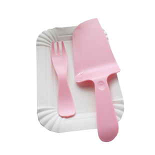 家用塑料食品级纸盘组合生日蛋糕刀叉套装一次性餐具四件套可定制