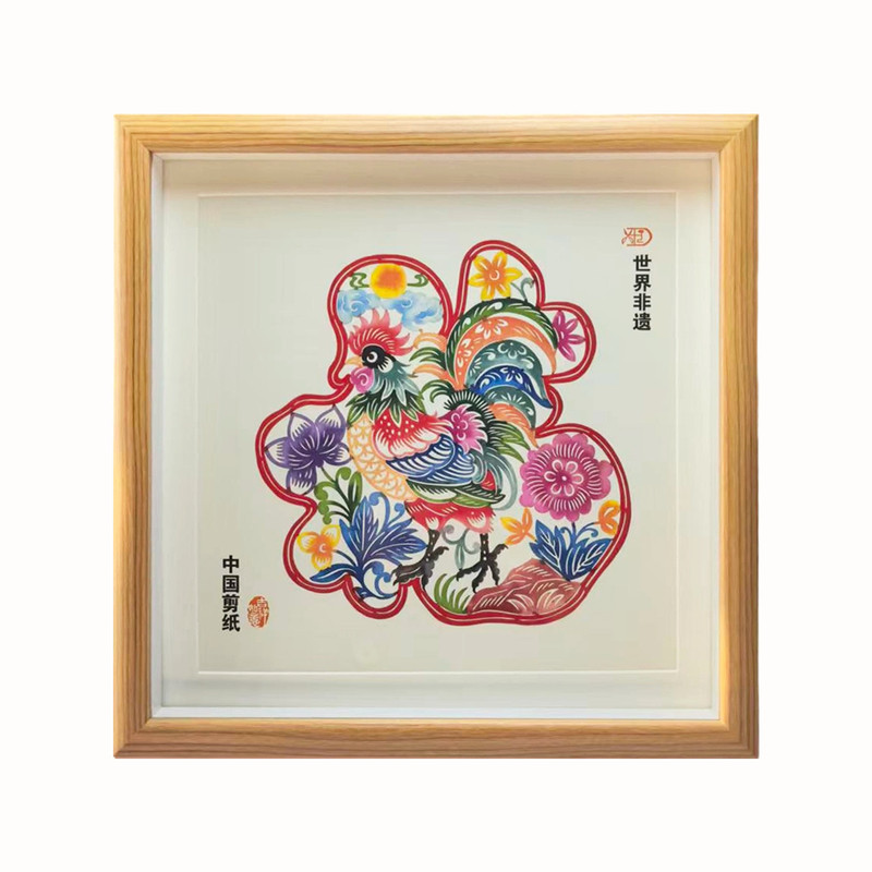 彩色十二生肖福装饰画相框送老外