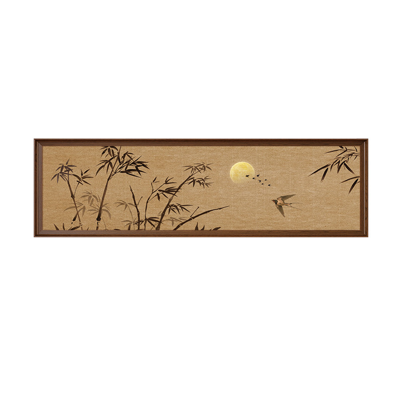 墨竹图宋代美学茶台背景墙装饰画