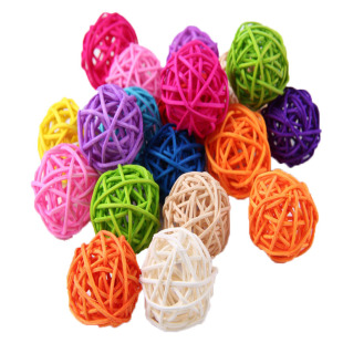 直径3CM彩色串灯香薰干枝白藤球 幼儿园商店橱窗装饰彩色门帘花球