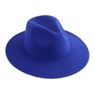 秋冬季毛呢帽子费朵拉大檐礼帽女英伦防晒儿童毛毡百搭复古爵士帽