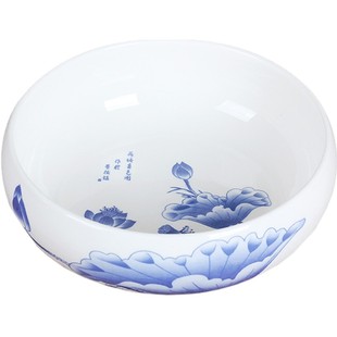 茶洗大号特大家用笔洗青花瓷陶瓷茶具配件洗茶碗茶道零配水盂水洗