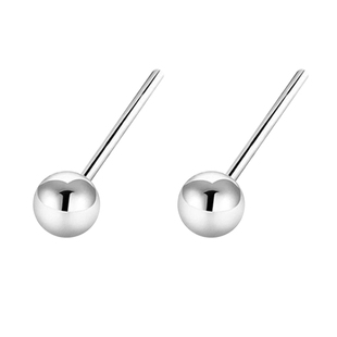 925纯银镀白金简约光面小银球迷你耳骨耳钉 多个耳孔百搭防过敏
