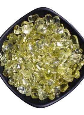 天然黄水晶碎石聚宝盆摆件黄水晶原石供曼扎供佛消磁招财黄水晶