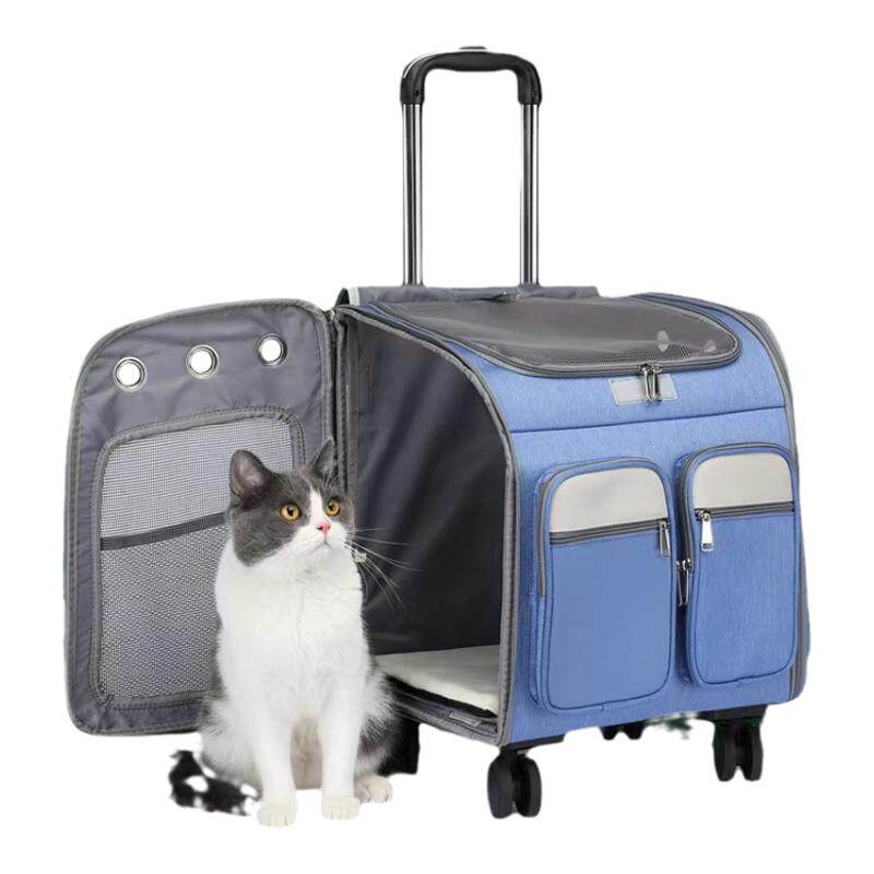猫包便携透气两只狗狗外出拉杆箱