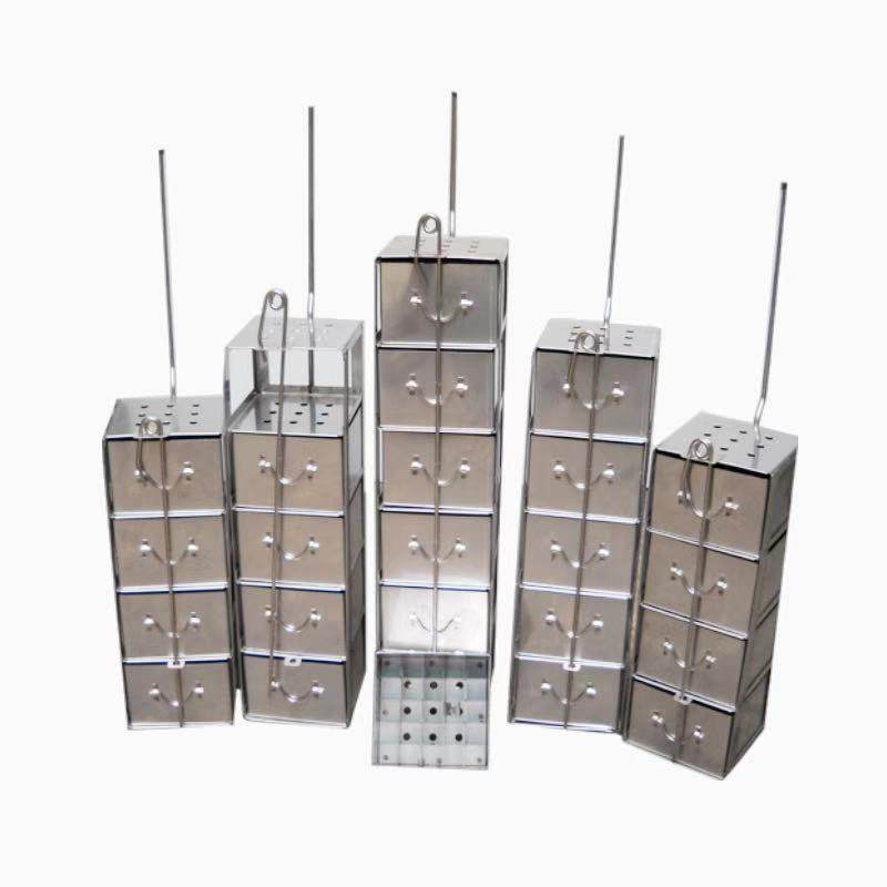 液氮罐不锈钢抽屉式提篮提桶吊架吊篮 5层25格125口径冻存细胞用