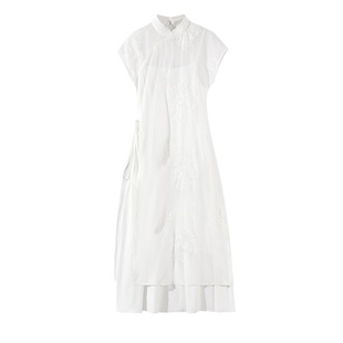 大于诗集【白月光】新中式改良旗袍女小个子两件套刺绣连衣裙夏季