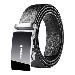 花花公子皮带男士真皮自动扣商务腰带中青年韩版百搭学生牛皮裤带