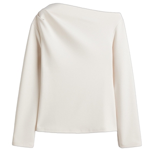 HM女装T恤2026春季新款一字领内搭打底衫不对称设计感长袖1322890