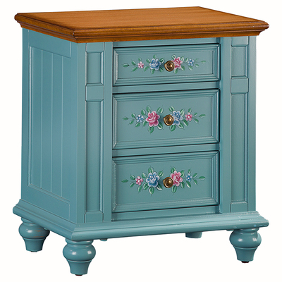 床头柜三斗彩绘复古电话桌子