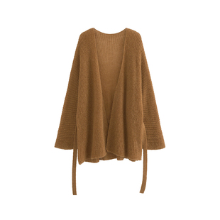 Moershop 松弛感Lady 马海毛羊毛开衫毛衣女慵懒风中长款针织外套