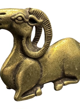 黄铜羊摆件迷你纯铜山羊手把件