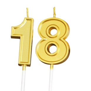 金色数字蜡烛宝宝过生日蛋糕装饰环保无烟小蜡烛儿童派对卡通插件