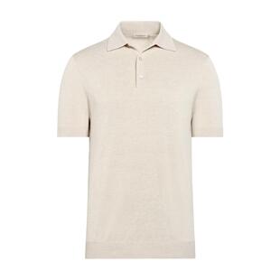 【礼物】SUITSUPPLY砂砾色棉桑蚕丝混纺男士短袖Polo衫