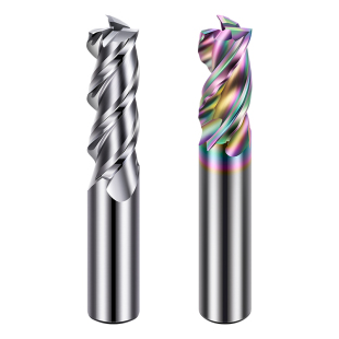 镜面高光铝用铣刀3刃u槽高效钨钢铣刀七彩铝用刀加长铝合金无刀纹