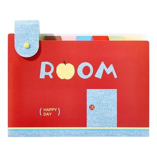 三年二班 多巴胺8入文件袋a4文件夹试卷袋收纳袋学习文具防水分类科目袋初高中专用整理夹办公资料插页收纳夹