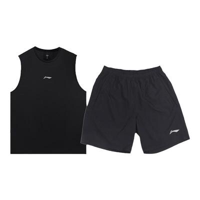 李宁运动套装男速干背心短裤篮球